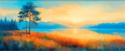 Bilder Mit Rahmen|EUROART Wandbild 50 x 120 cm Atmospheric Landscape X Blau