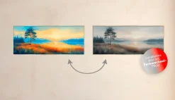 Bilder Mit Rahmen|EUROART Wandbild 50 x 120 cm Atmospheric Landscape X Blau