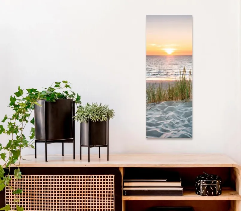 EUROART Bilder Ohne Rahmen-Wandbild 30 x 80 cm Beautiful Sunset IV Orange