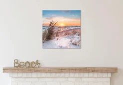 EUROART Bilder Ohne Rahmen-Wandbild 55 x 55 cm Beautiful Sunset VIII Beige