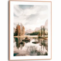 Bilder Mit Rahmen|Bilder Nach Themen|Reinders Wandbild 30 x 40 cm Bergsee Beige