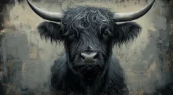 Bilder Ohne Rahmen|EUROART Wandbild 100 x 180 cm Black Bull III Silber