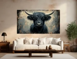 Bilder Ohne Rahmen|EUROART Wandbild 100 x 180 cm Black Bull III Silber