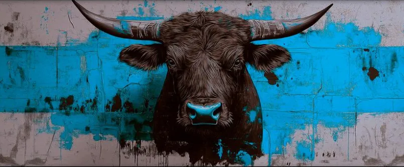 Wandbild 50 x 120 cm Black Bull V<EUROART Outlet