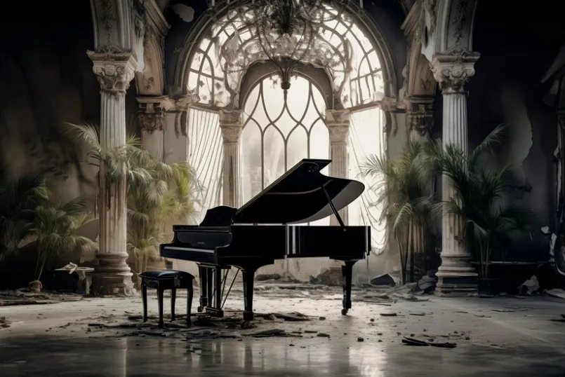 Wandbild 80 x 120 cm Black Piano II<EUROART New