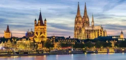 Bilder Nach Themen|EUROART Wandbild 55 x 115 cm Cologne panorama VI Blau
