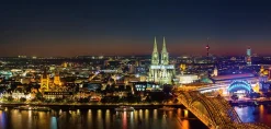EUROART Bilder Nach Themen-Wandbild 55 x 115 cm Cologne panorama II Blau