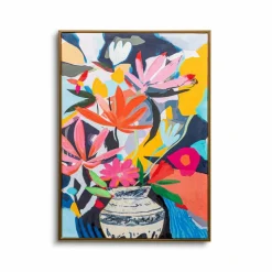 Bilder Mit Rahmen| Wandbild 52,1 x 72,1 cm Colorful Flower Bunt