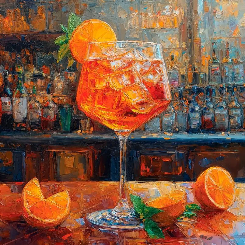 EUROART Bilder Ohne Rahmen-Wandbild 55 x 55 cm Colourful Cocktails XI Orange