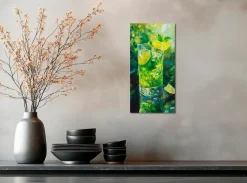 EUROART Bilder Ohne Rahmen-Wandbild 20 x 40 cm Colourful Cocktails VIII Grün