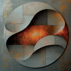 Bilder Ohne Rahmen|EUROART Wandbild 80 x 80 cm Copper Abstract V Kupfer