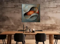 Bilder Ohne Rahmen|EUROART Wandbild 80 x 80 cm Copper Abstract V Kupfer
