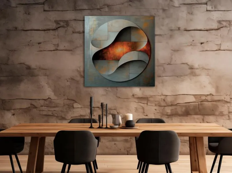 Bilder Ohne Rahmen|EUROART Wandbild 80 x 80 cm Copper Abstract V Kupfer