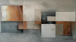 EUROART Bilder Ohne Rahmen-Wandbild 100 x 180 cm Copper Abstract I Kupfer