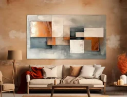 EUROART Bilder Ohne Rahmen-Wandbild 100 x 180 cm Copper Abstract I Kupfer