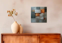 EUROART Bilder Ohne Rahmen-Wandbild 30 x 30 cm Copper Abstract II Kupfer