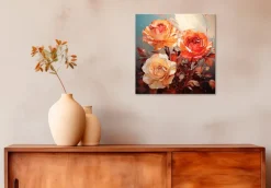 Bilder Ohne Rahmen|EUROART Wandbild 30 x 30 cm Dark Roses III Rot
