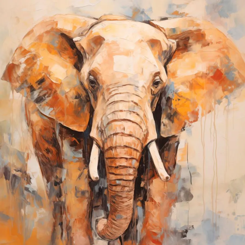 Bilder Ohne Rahmen|EUROART Wandbild 30 x 30 cm Elephant III Beige