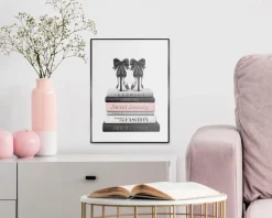 Bilder Mit Rahmen|Bilder Nach Themen|Reinders Wandbild 30 x 40 cm Fashion Books Rosa