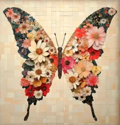 Bilder Mit Rahmen|EUROART Wandbild 30 x 30 cm Floral Butterfly Schwarz
