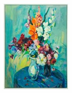 Dekorationsartikel|Bilder Mit Rahmen| Wandbild 62,4 x 62,4 cm Flower Bunt