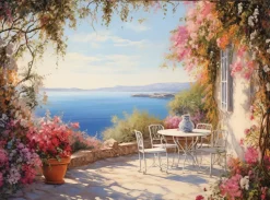 EUROART Bilder Ohne Rahmen-Wandbild 100 x 135 cm Greek Ambience VII Blau