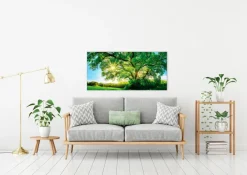 EUROART Bilder Nach Themen-Wandbild 55 x 115 cm Green tree Grün