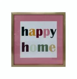 Bilder Mit Rahmen-Wandbild 32 x 32 cm Happy Home Bunt