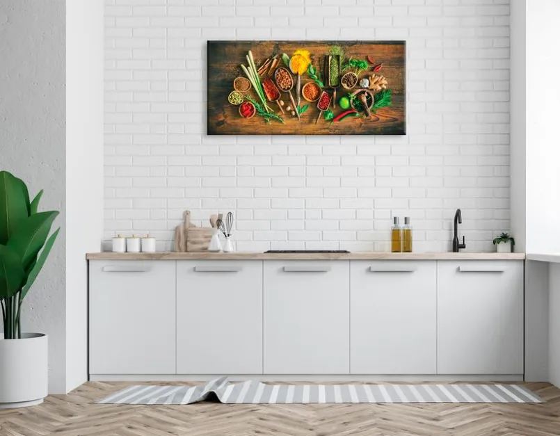 EUROART Bilder Nach Themen-Wandbild 55 x 115 cm Herbs and Spices XIII Bunt