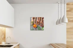 EUROART Bilder Nach Themen-Wandbild 30 x 30 cm Herbs and spices Bunt