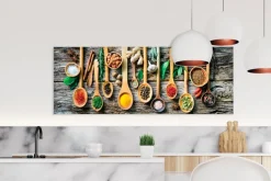 EUROART Bilder Nach Themen-Wandbild 80 x 30 cm Herbs and Spices Bunt