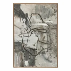 Dekorationsartikel|Bilder Mit Rahmen| Wandbild 72,4 x 72,4 cm Linie Grau