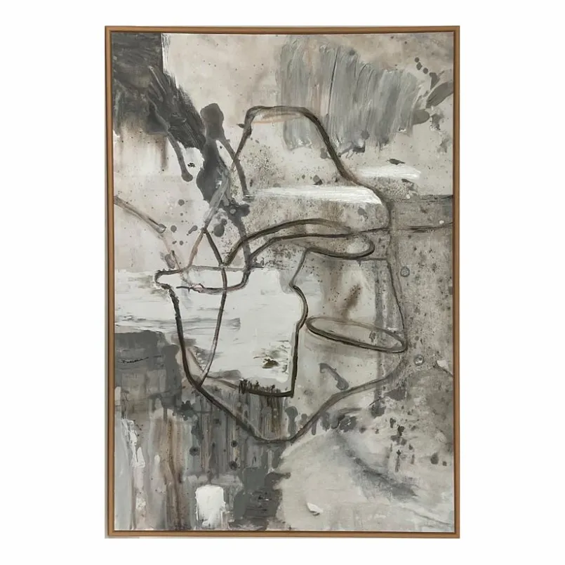 Dekorationsartikel|Bilder Mit Rahmen| Wandbild 72,4 x 72,4 cm Linie Grau