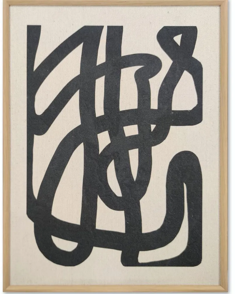 Bilder Mit Rahmen| Wandbild 31 x 41 cm Linien Schwarz