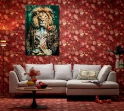 KARE DESIGN Bilder Ohne Rahmen|Bilder Nach Themen-Wandbild 100 x 150 cm Mister Lion Bunt