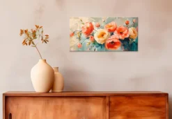 EUROART Bilder Ohne Rahmen-Wandbild 20 x 40 cm Pastel Roses I Rosa