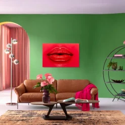 Bilder Ohne Rahmen|Bilder Nach Themen|KARE DESIGN Wandbild 120 x 20 cm Red Lips 57015 Rot