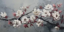 EUROART Bilder Ohne Rahmen-Wandbild 50 x 100 cm Roses On Silver VI Rosa