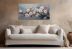 EUROART Bilder Ohne Rahmen-Wandbild 50 x 100 cm Roses On Silver VI Rosa