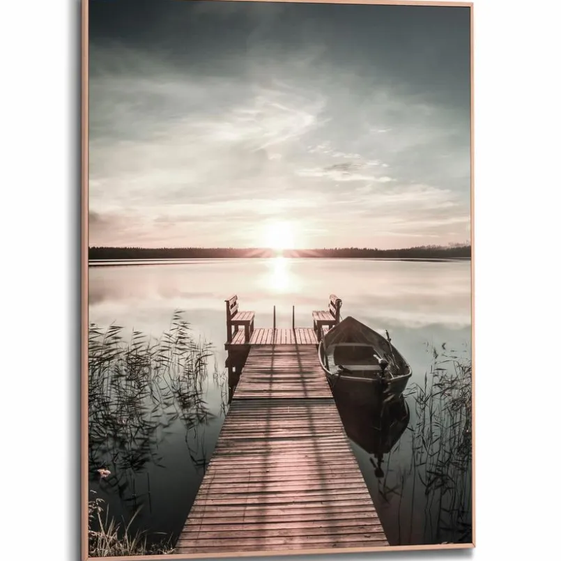 Bilder Mit Rahmen|Bilder Nach Themen|Reinders Wandbild 50 x 70 cm Scandic Jetty Blau