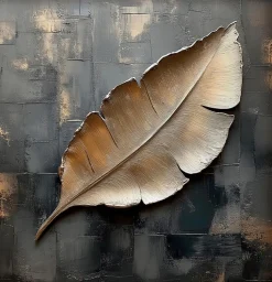 EUROART Bilder Mit Rahmen-Wandbild 30 x 30 cm Shimmering Leaves III Silber