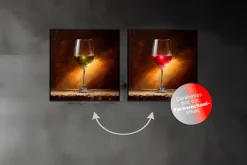 EUROART Bilder Mit Rahmen-Wandbild 30 x 30 cm Shimmering Wine I Braun