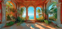 EUROART Bilder Ohne Rahmen-Wandbild 55 x 115 cm Spectacular View IV Rot