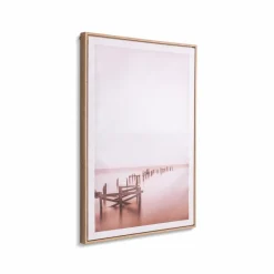 Bilder Mit Rahmen| Wandbild 50 x 70 cm Stehlen im Wasser Beige