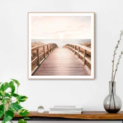 Bilder Mit Rahmen|Reinders Wandbild 50 x 50 cm Sunny Bridge Beige