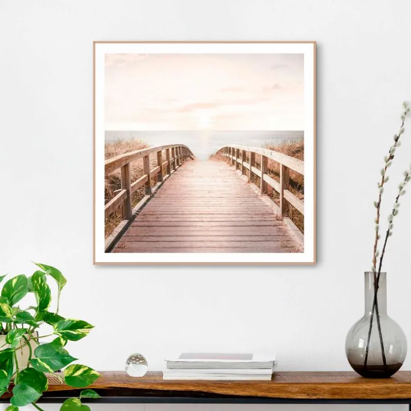 Bilder Mit Rahmen|Reinders Wandbild 50 x 50 cm Sunny Bridge Beige
