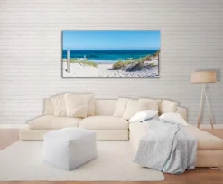 EUROART Bilder Nach Themen-Wandbild 55 x 115 cm Timeout at the beach Blau