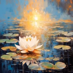 Bilder Ohne Rahmen|EUROART Wandbild 55 x 55 cm Water Lilies II Blau