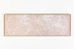Bilder Mit Rahmen-Wandbild 120 x 40 cm Weltkarte I Beige