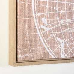 Bilder Mit Rahmen-Wandbild 120 x 40 cm Weltkarte I Beige